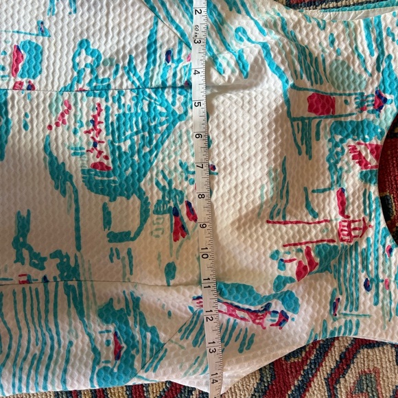 Lilly Pulitzer Blue and Pink Sleeveless Dress Lighthouse - Picture 3 of 5